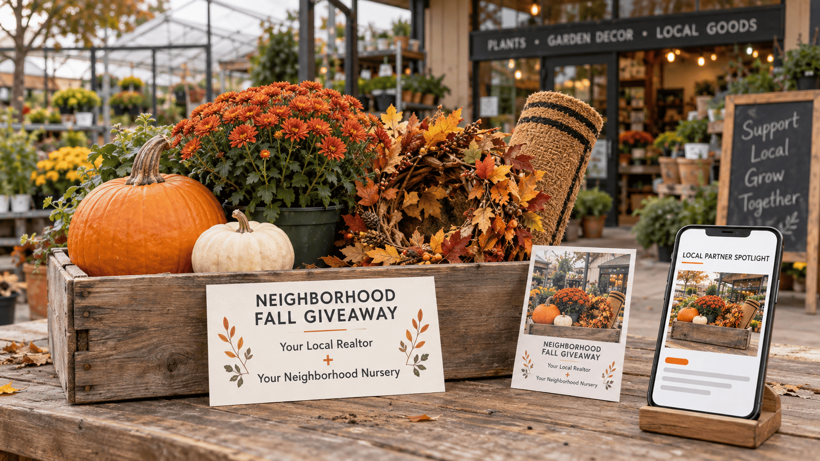Seasonal giveaway in a local business