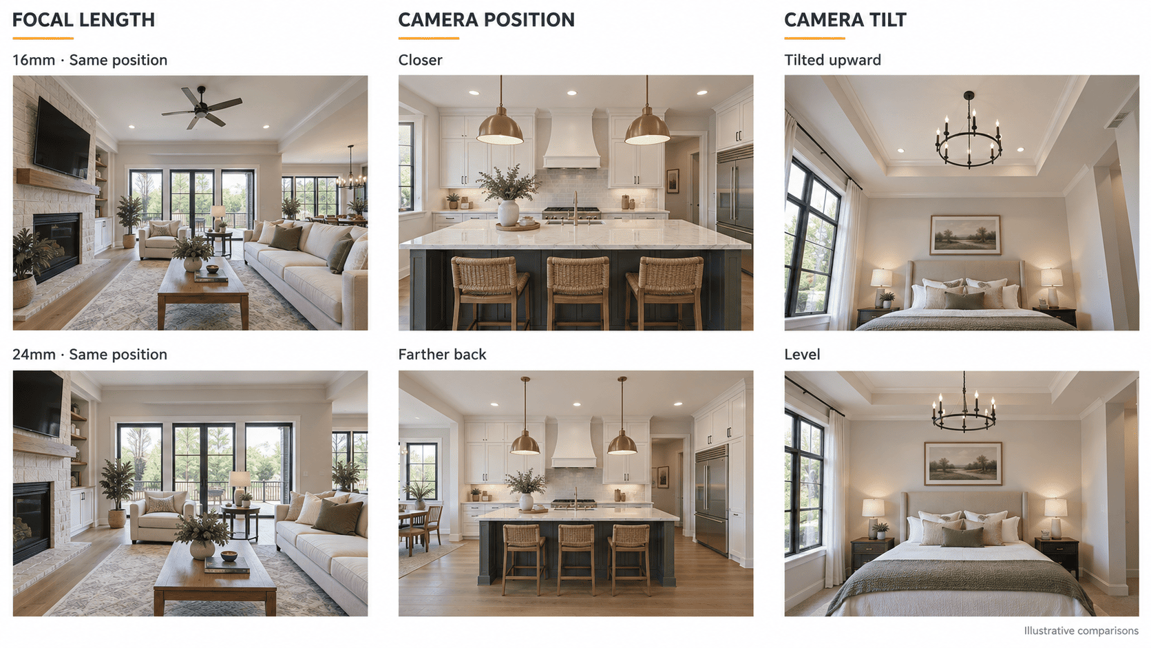 Camera position and focal length shape property view