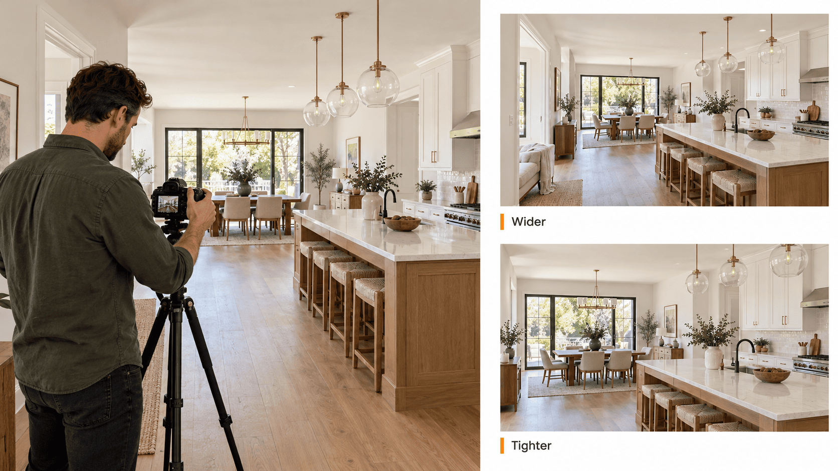 Choose focal length for clear property compositions