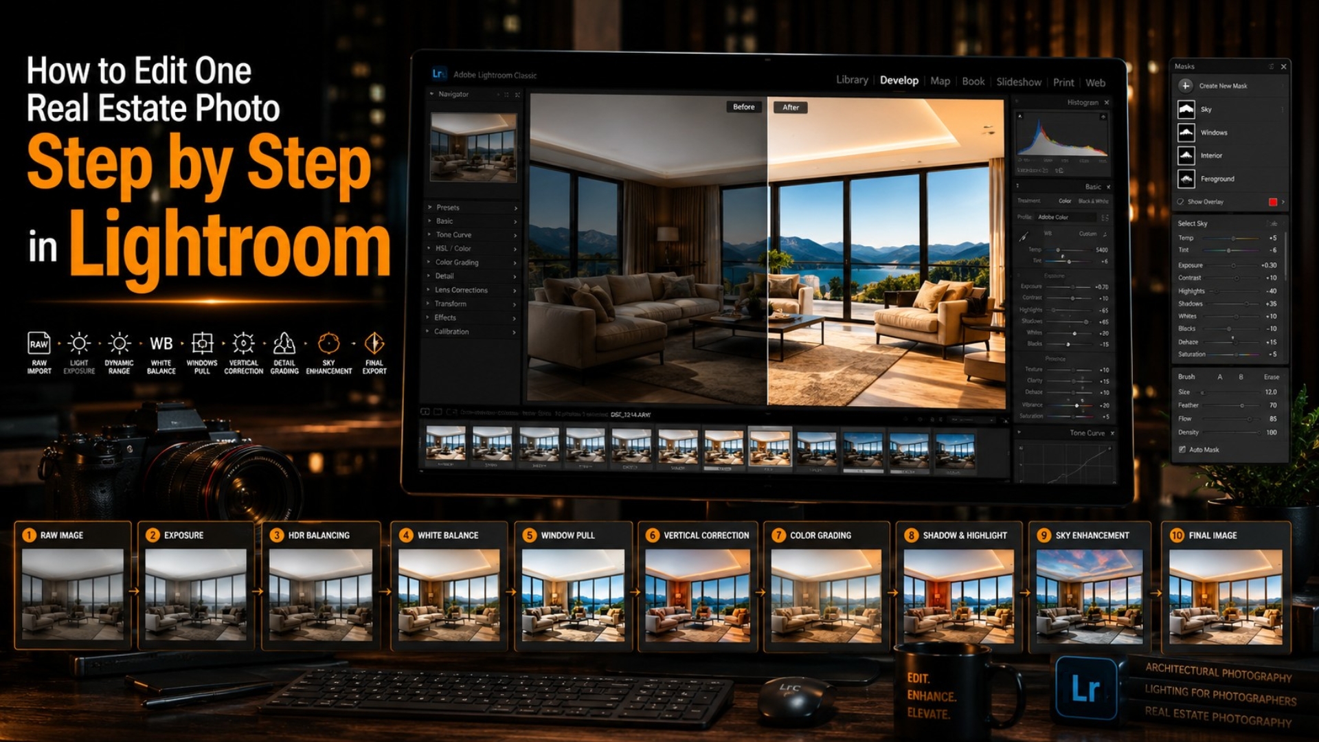 How to Edit One Real Estate Photo Step by Step in Lightroom