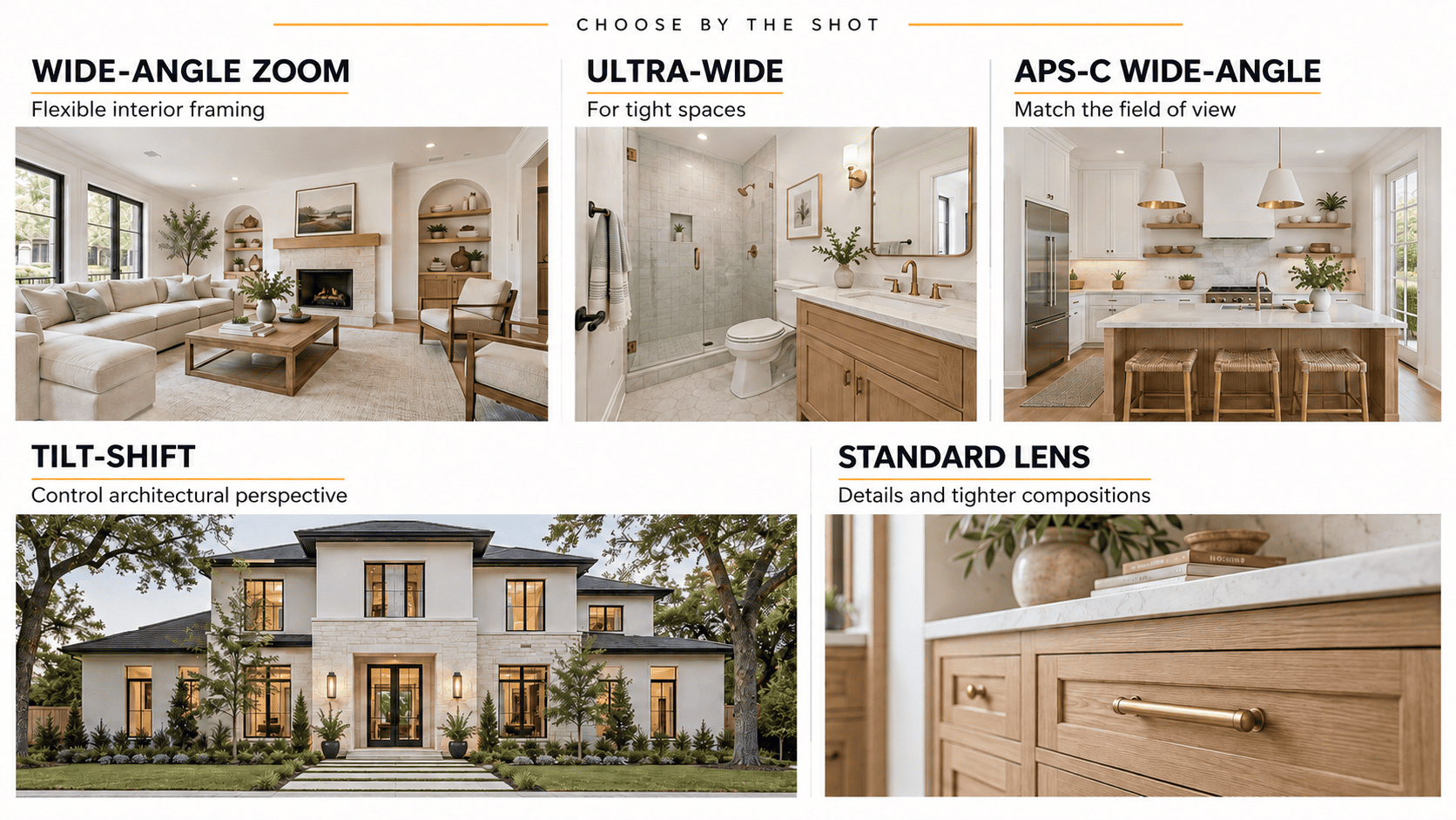Match your lens to the property shot