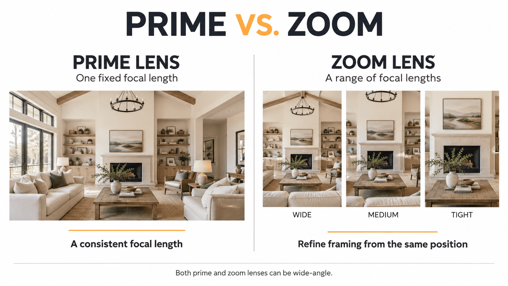 Prime vs zoom lenes for real estate photography