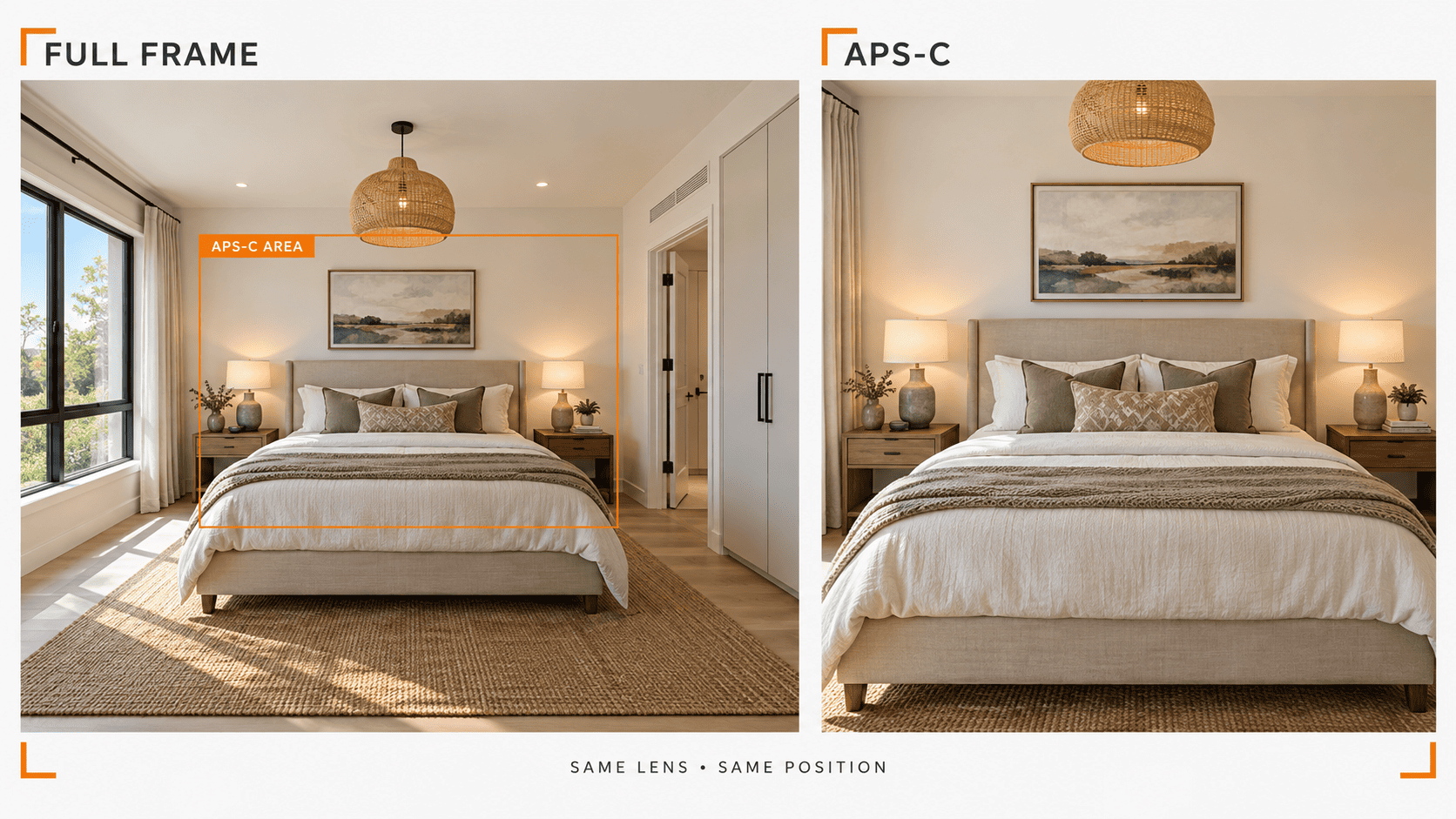 Sensor size changes the field of view