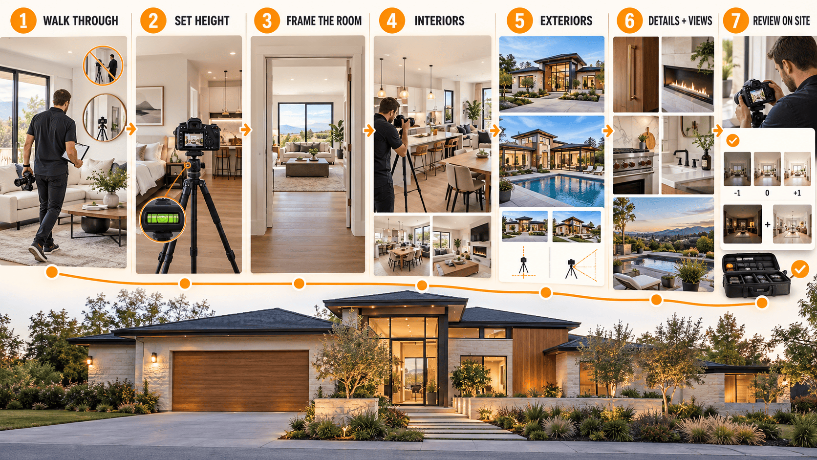A step-by-step workflow for taking real estate photos